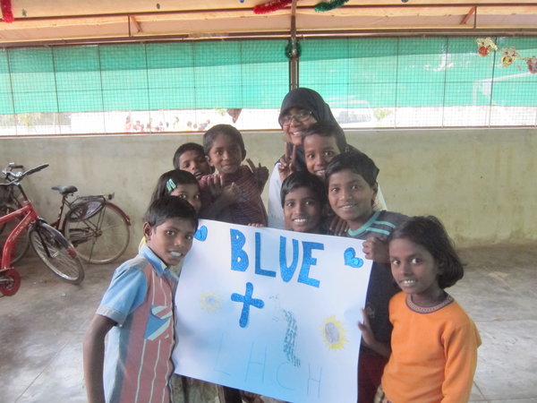 Rizwana with with blue team